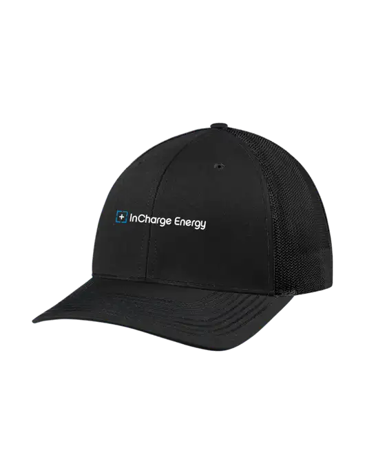 Richardson Adjustable Snapback Original 112 Trucker Cap Black w/Black Mesh w/InCharge Logo