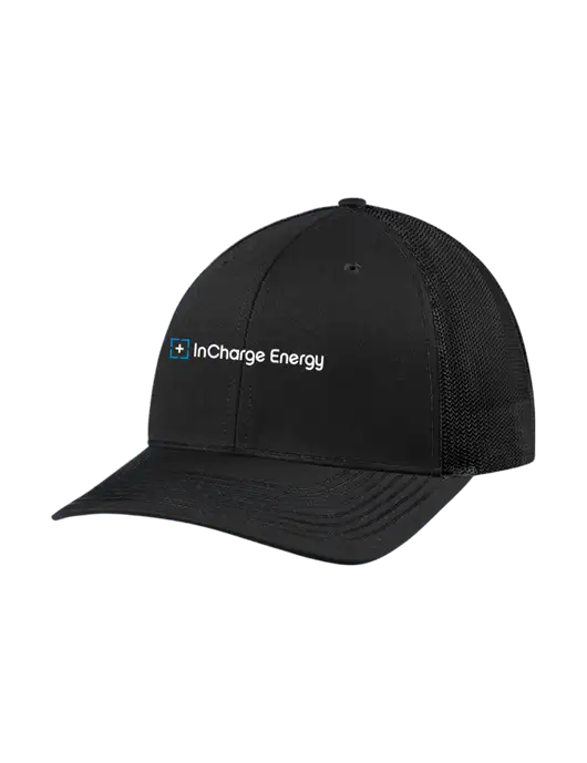 Richardson Adjustable Snapback Original 112 Trucker Cap Black w/Black Mesh w/InCharge Logo