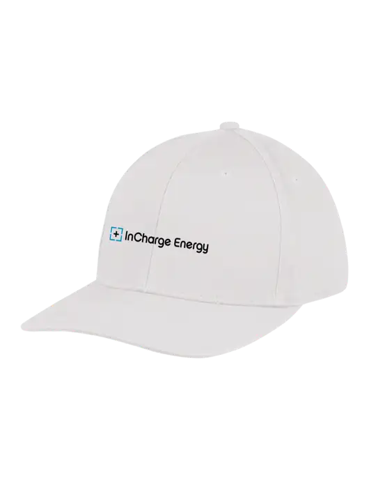 Premium Modern Structured Twill White Snapback Cap w/InCharge Logo