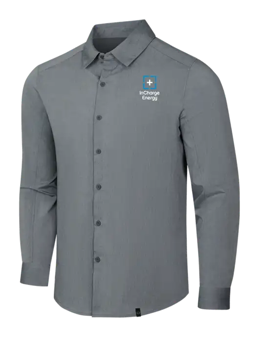 OGIO Medium Grey Heather Commuter Woven Shirt w/InCharge Logo
