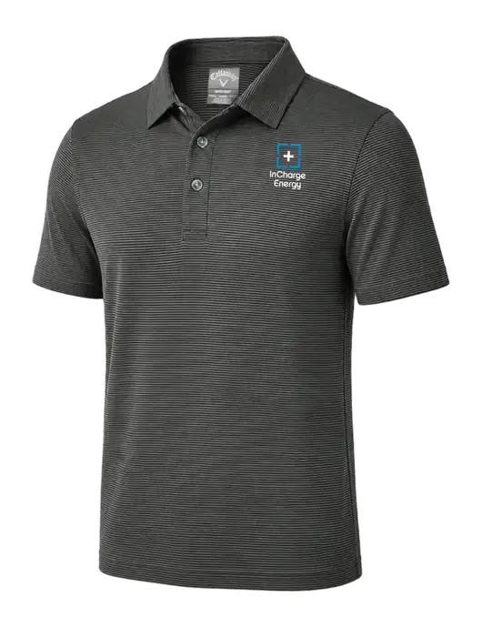 Callaway Black Fine Line Stripe Polo w/InCharge Logo