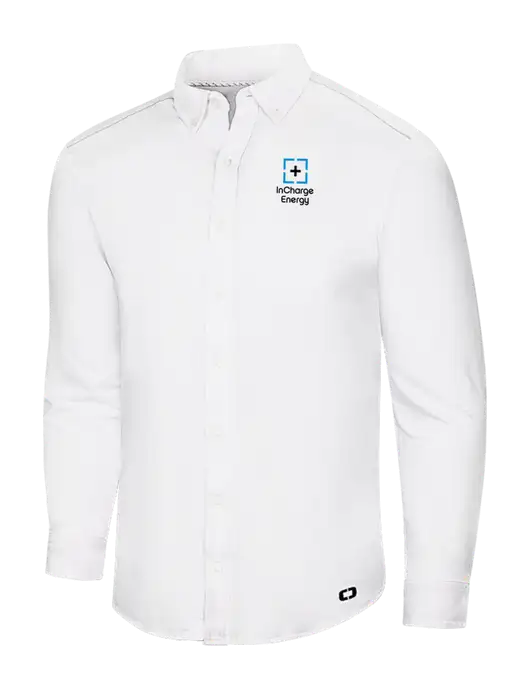 OGIO Bright White Modern Code Stretch Button-Up Shirt w/InCharge Logo