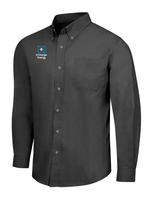 Soft Black Crosshatch Easy Care Shirt w/InCharge Logo