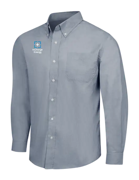 Navy Frost Crosshatch Easy Care Shirt w/InCharge Logo