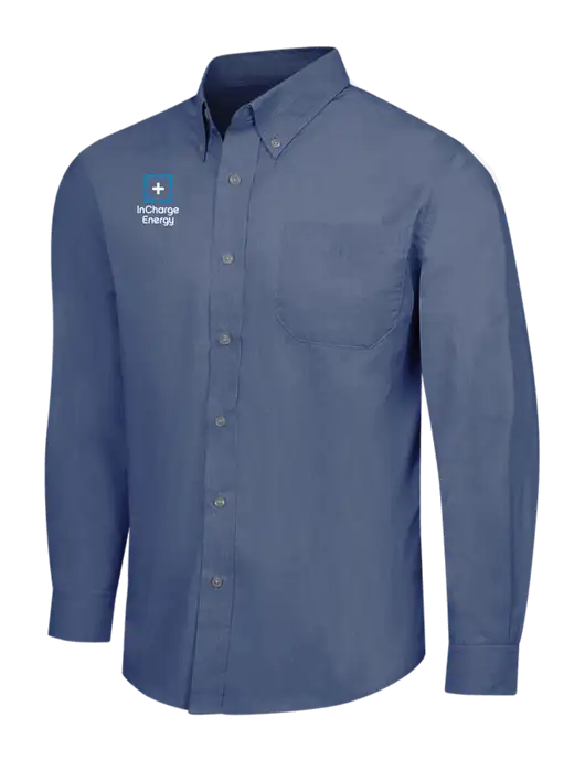 Light Navy Crosshatch Easy Care Shirt w/InCharge Logo