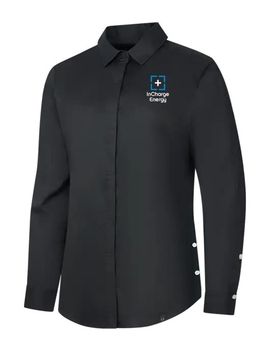 OGIO Womens Black Commuter Woven Shirt w/InCharge Logo
