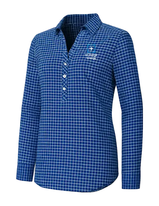 Womens Navy/White City Stretch Shirt w/InCharge Logo