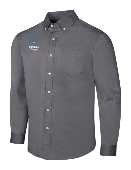 Dark Grey SuperPro Oxford Shirt w/InCharge Logo