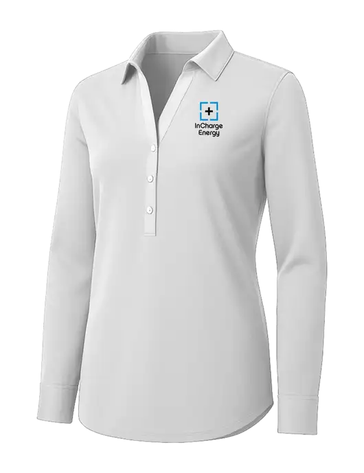 Womens White City Stretch Shirt w/InCharge Logo