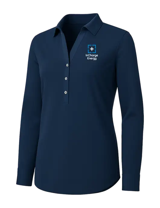 Womens Navy City Stretch Shirt w/InCharge Logo