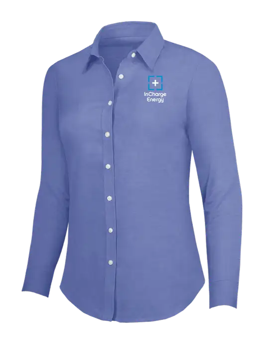 Navy Womens SuperPro Oxford Shirt w/InCharge Logo