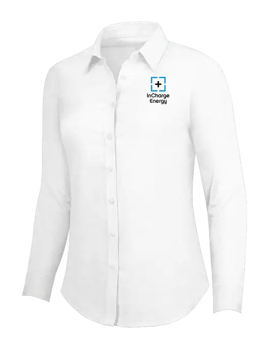 White Womens SuperPro Oxford Shirt w/InCharge Logo