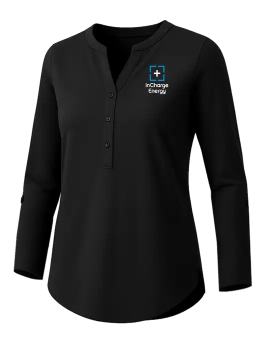 Womens Black Concept Henley Tunic w/InCharge Logo