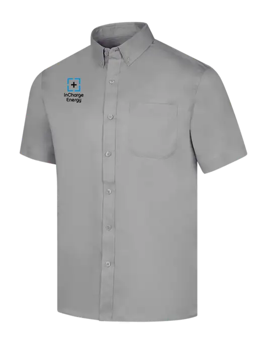 Short Sleeve Light Grey Superpro React Twill Shirt w/InCharge Logo