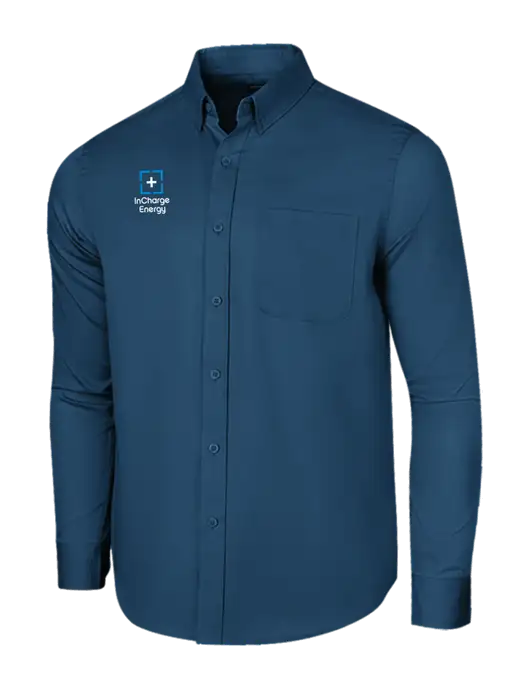 Long Sleeve Light Navy Superpro React Twill Shirt w/InCharge Logo
