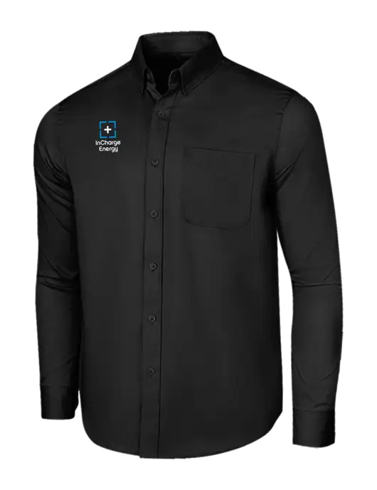Long Sleeve Deep Black Superpro React Twill Shirt w/InCharge Logo