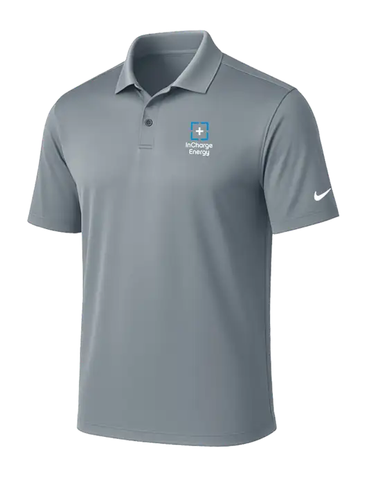 NIKE Medium Grey Victory Solid Polo w/InCharge Logo