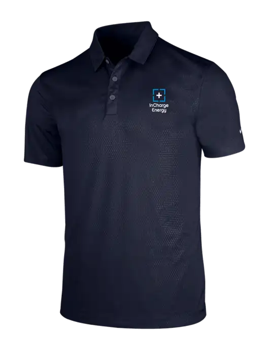 NIKE Dark Navy Dri-Fit Embossed Tri-Blade Polo w/InCharge Logo