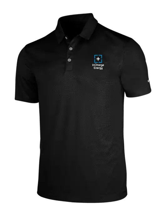 NIKE Black Dri-Fit Embossed Tri-Blade Polo w/InCharge Logo