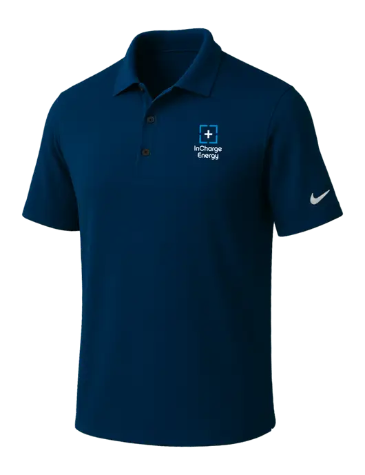 NIKE Navy Dri-Fit Micro Pique Polo w/InCharge Logo