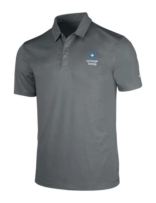 NIKE Medium Grey Dri-Fit Embossed Tri-Blade Polo w/InCharge Logo