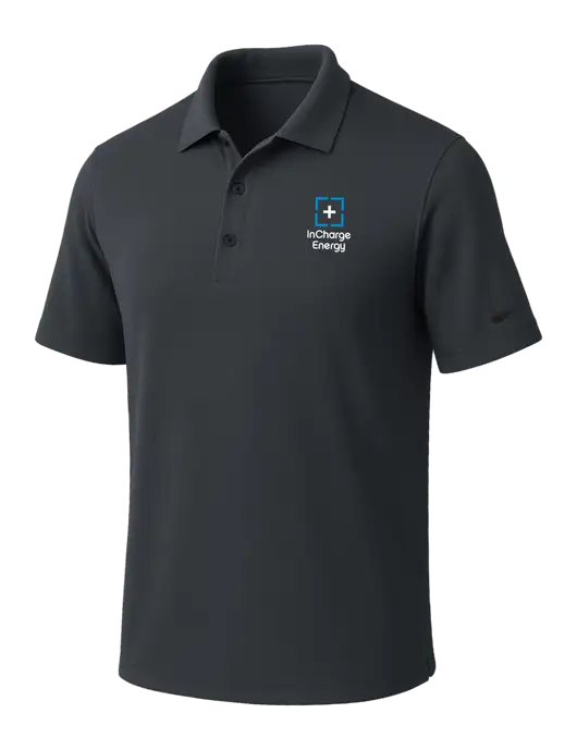 NIKE Dark Grey Dri-Fit Micro Pique Polo w/InCharge Logo