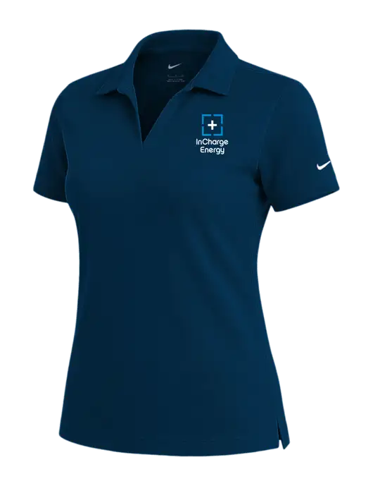 NIKE Navy Womens Dri-Fit Micro Pique Polo w/InCharge Logo