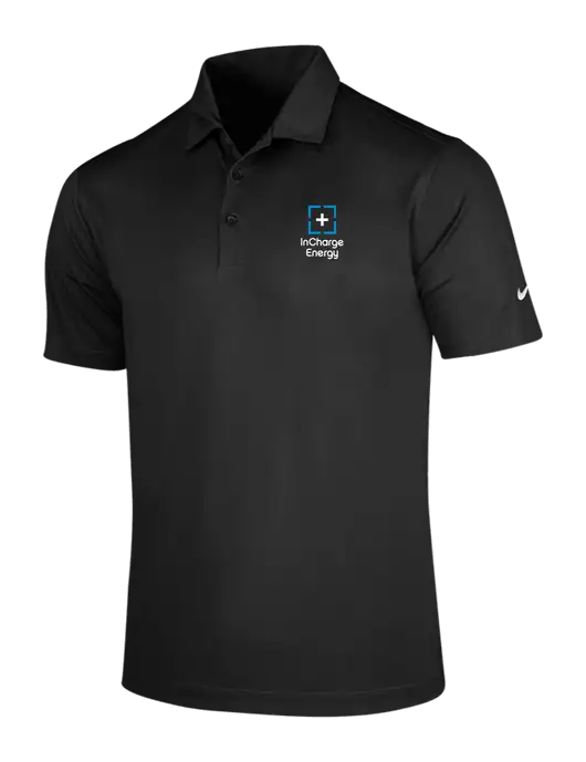 NIKE Black Dri-Fit Vertical Mesh Polo w/InCharge Logo