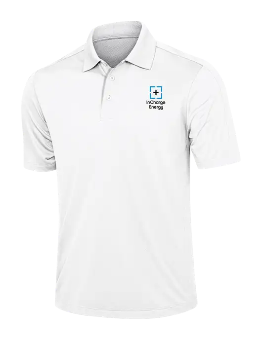 White Diamond Textured Jacquard Polo w/InCharge Logo