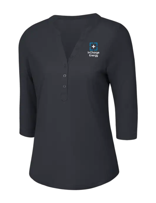 OGIO Charcoal Grey Jewel Henley w/InCharge Logo