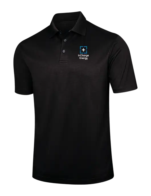 Black Performance Fine Jacquard Polo w/InCharge Logo