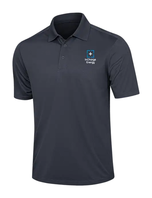 Dark Grey Diamond Textured Jacquard Polo w/InCharge Logo