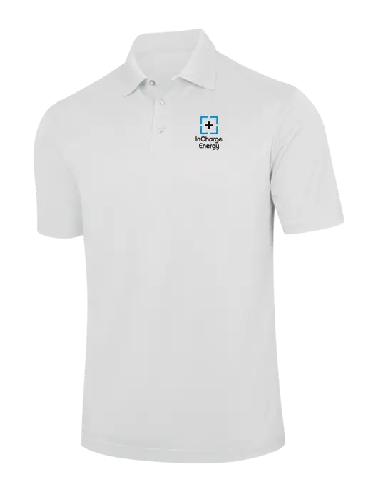 White Performance Fine Jacquard Polo w/InCharge Logo