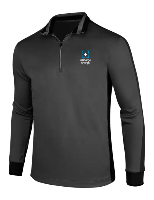 NIKE Anthracite Heather/Black Dry-Fit 1/2 Zip Cover-Up w/InCharge Logo