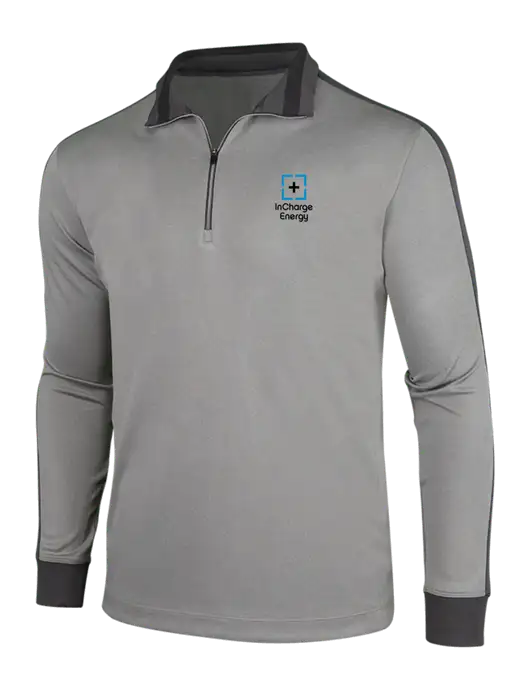 NIKE Athletic Grey/Heather Dark Grey Dry-Fit 1/2 Zip Cover-Up w/InCharge Logo