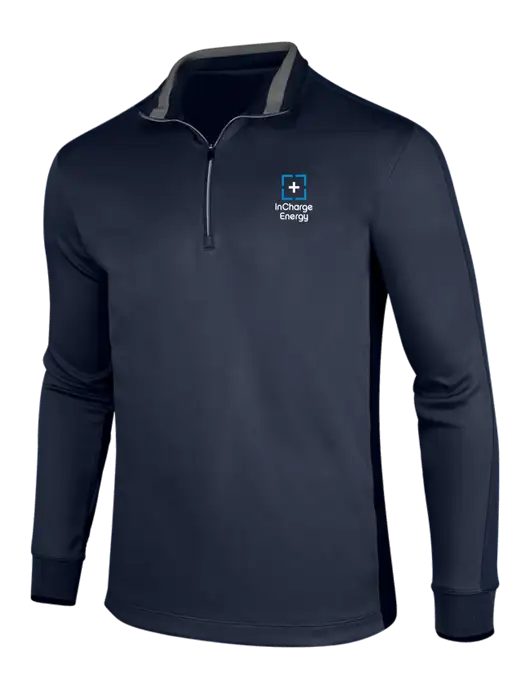 NIKE Midnight Navy Heather/Midnight Navy Dry-Fit 1/2 Zip Cover-Up w/InCharge Logo