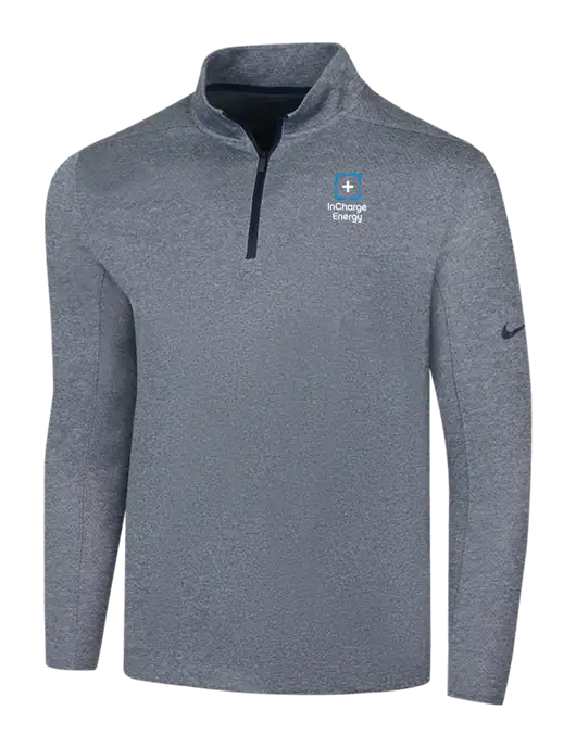 NIKE Navy Heather Dry 1/2 Zip Cover-Up w/InCharge Logo