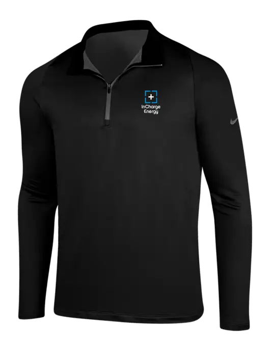 NIKE Black/Dark Grey Dry-Fit Stretch 1/2 Zip Cover-Up w/InCharge Logo