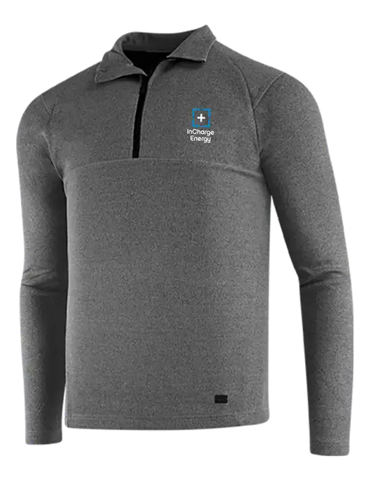 OGIO Dark Grey Heather Transition 1/4 Zip Pullover w/InCharge Logo