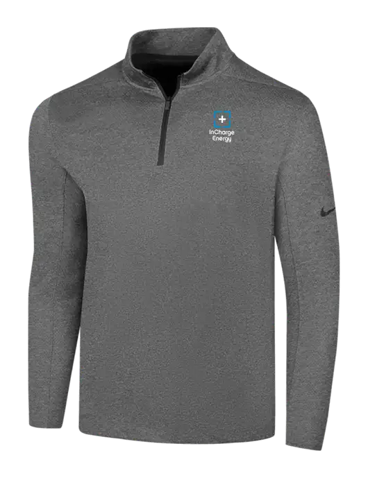 NIKE Dark Grey Heather Dry 1/2 Zip Cover-Up w/InCharge Logo