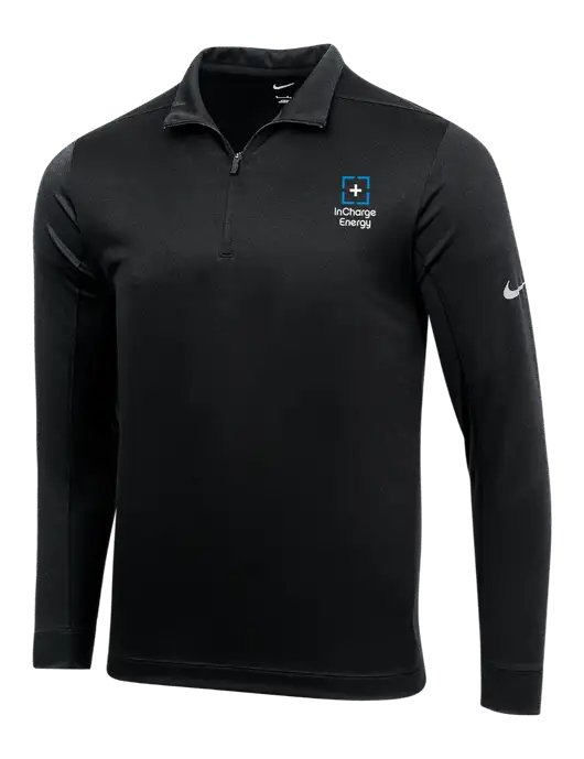 NIKE Black Dry 1/2 Zip Cover-Up w/InCharge Logo