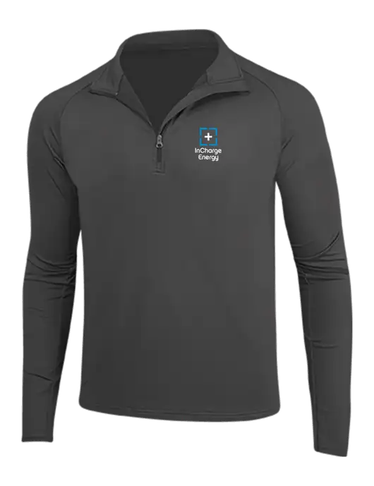 Charcoal Grey Sport Wick Stretch 1/4 Zip Pullover w/InCharge Logo