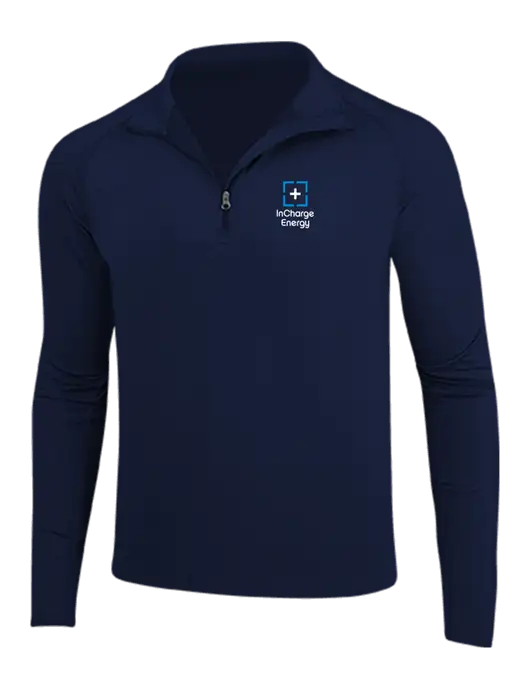 Navy Sport Wick Stretch 1/4 Zip Pullover w/InCharge Logo