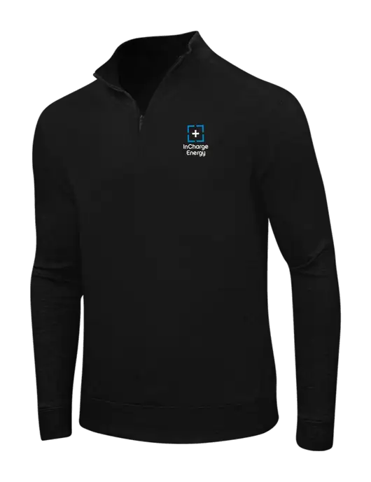 Deep Black/Charcoal Heather Interlock 1/4 Zip w/InCharge Logo