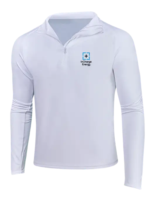 White Sport Wick Stretch 1/4 Zip Pullover w/InCharge Logo