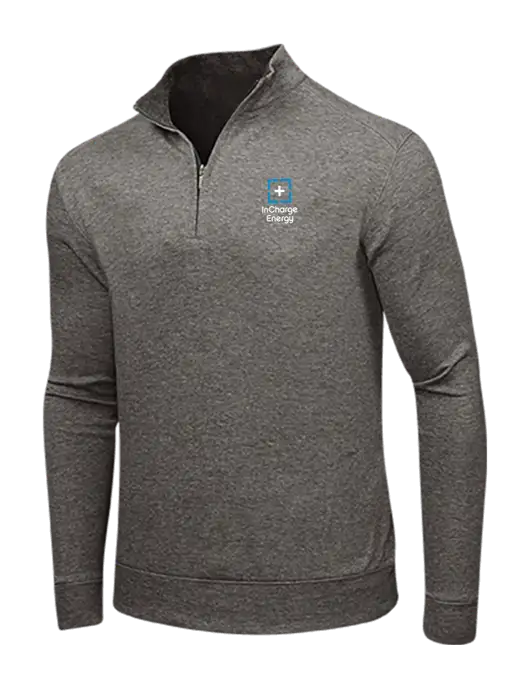 Charcoal Heather/Medium Heather Grey Interlock 1/4 Zip w/InCharge Logo