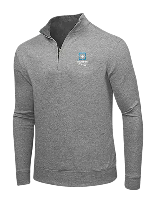 Medium Heather Grey/Charcoal Heather Interlock 1/4 Zip w/InCharge Logo