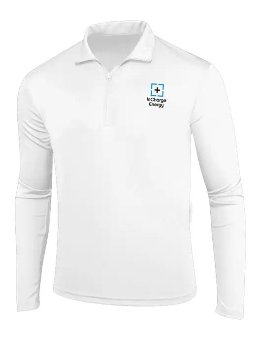 White PosiCharge Competitor 1/4 Zip Pullover w/InCharge Logo