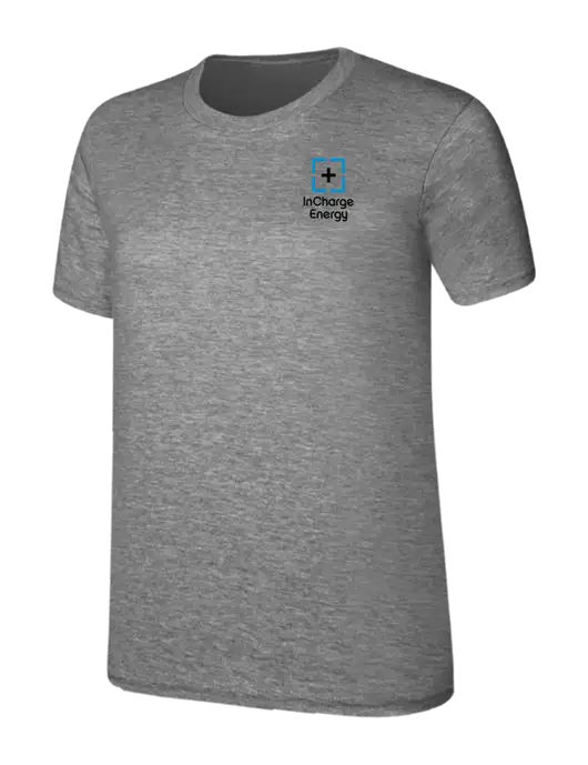 Womens Ring Spun Light Grey Heather 4.5 oz T-Shirt w/InCharge Logo