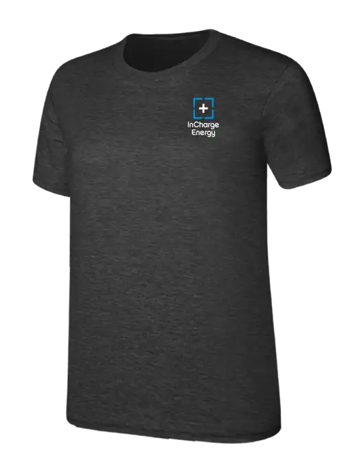 Womens Ring Spun Dark Heather Grey 4.5 oz T-Shirt w/InCharge Logo